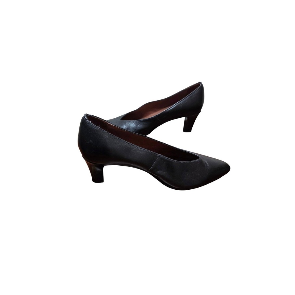 Hispanitas Black Leather Women's 38/7 Heels Pointed Toe Profetional Grunge Festi